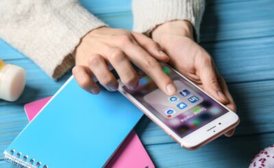 person handling twitter account