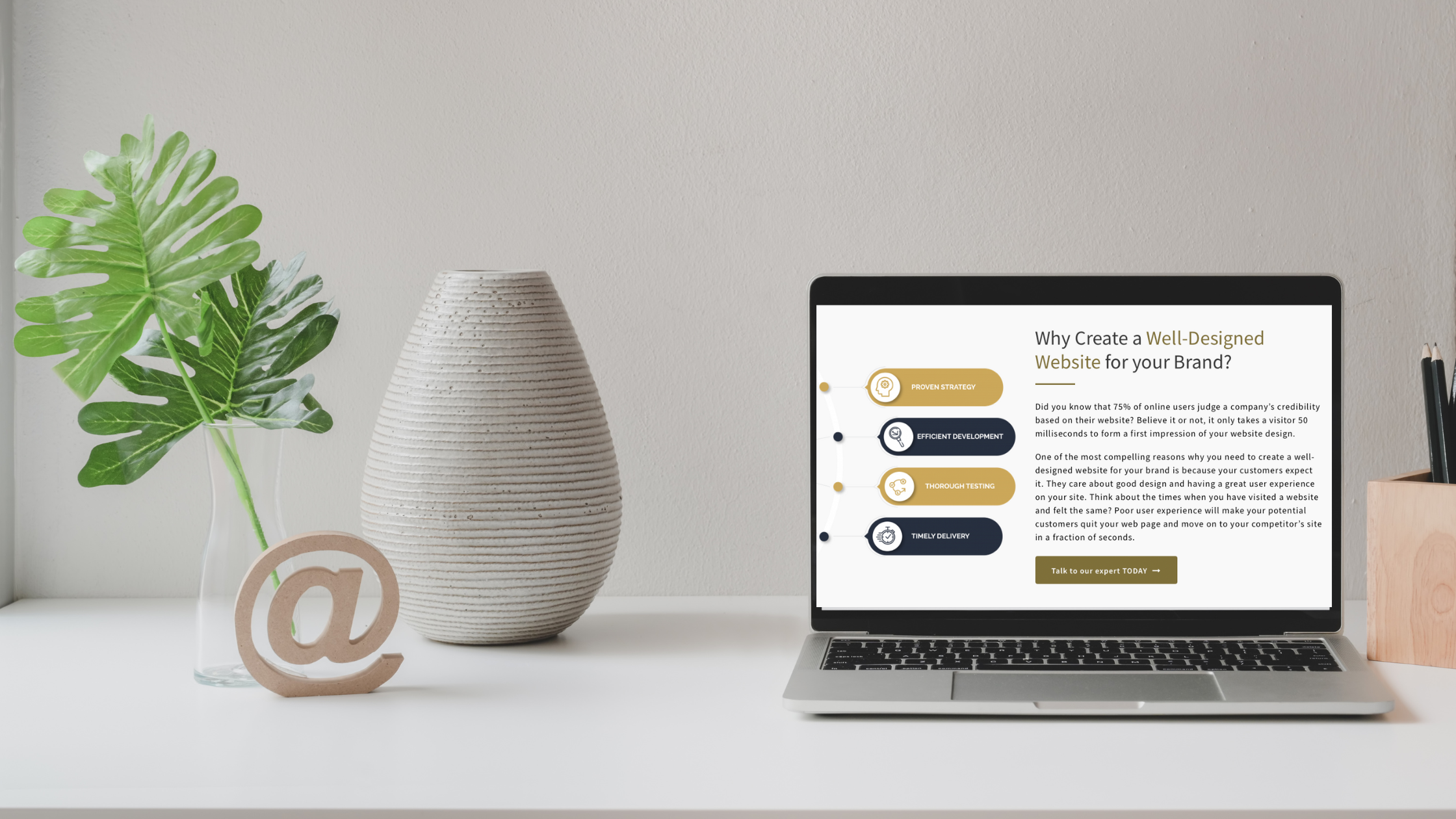Computer with information on it why your website should be professionally designed